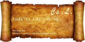 Csáti Lóránt névjegykártya